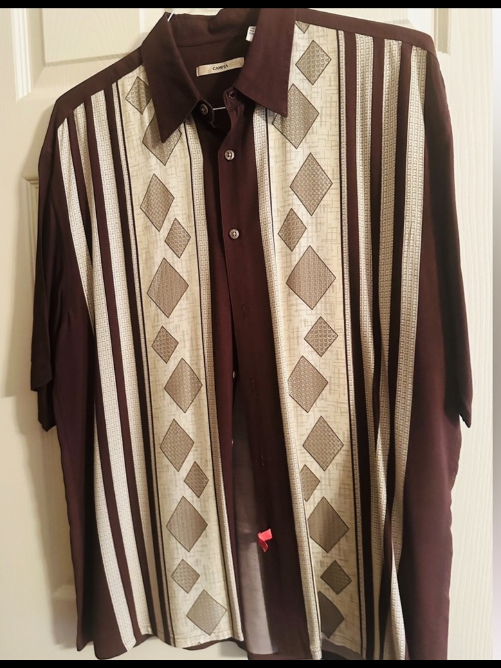 Italy Moda Campia Moda Classic Men's Short Sleeve Button-Up Rayon Shirt Large